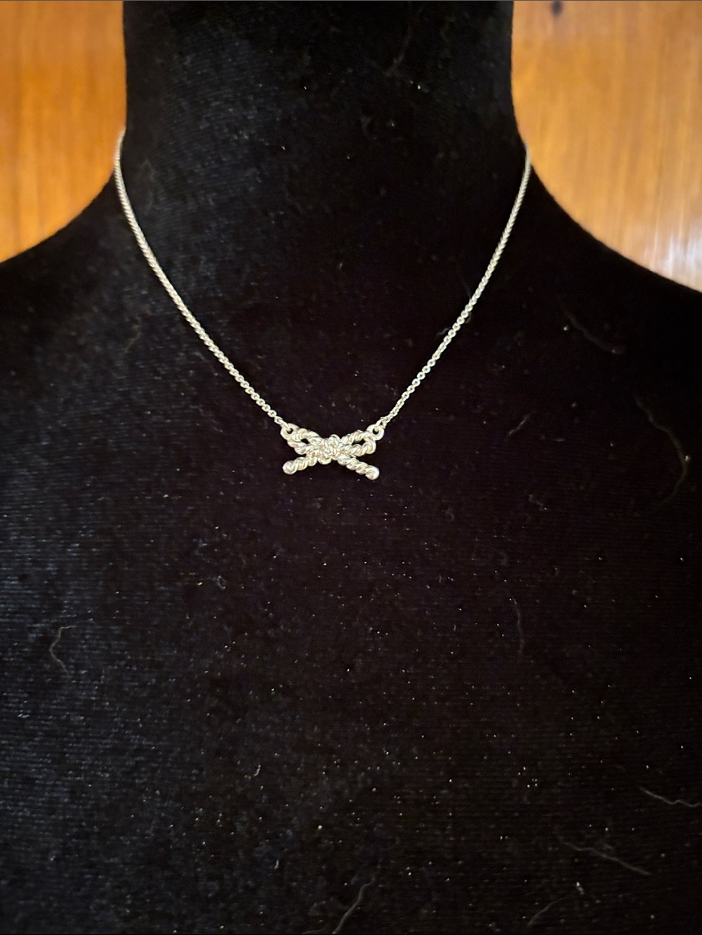 Kate Spade Delicate Silver-Tone Knot Pave Bow Pendant Necklace - Women Jewelry